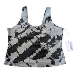 Jessica Simpson Y2K Grunge Marble Dye Tank L Indie Sleaze Fitted Top NWT